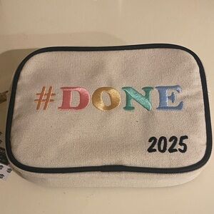 Colorful Cream Cosmetic Bag with Emboidery